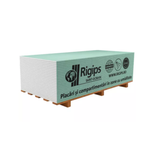 PLACA GIPS CARTON REZISTENTA LA UMIDITATE, RIGIPS RBI 12.5 X 1200 X 2000 MM